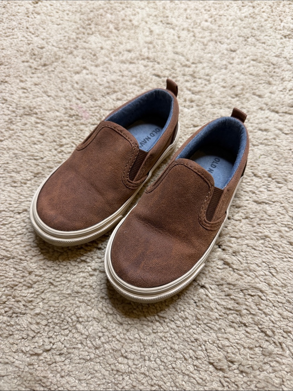 Old Navy Brown Slip-On Kids Sneakers with White Soles